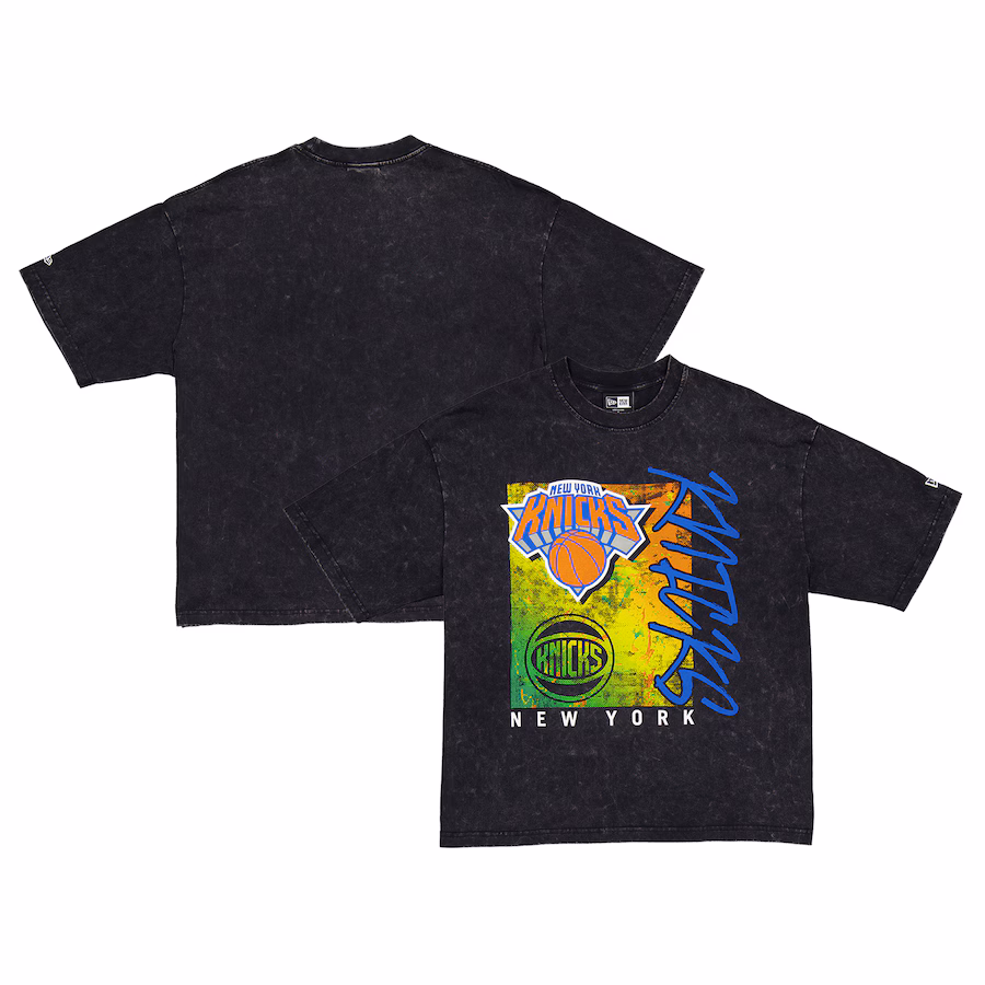 Men's New York Knicks New Era Black Sport Classics Enzyme Washed T-Shirt - Jersey