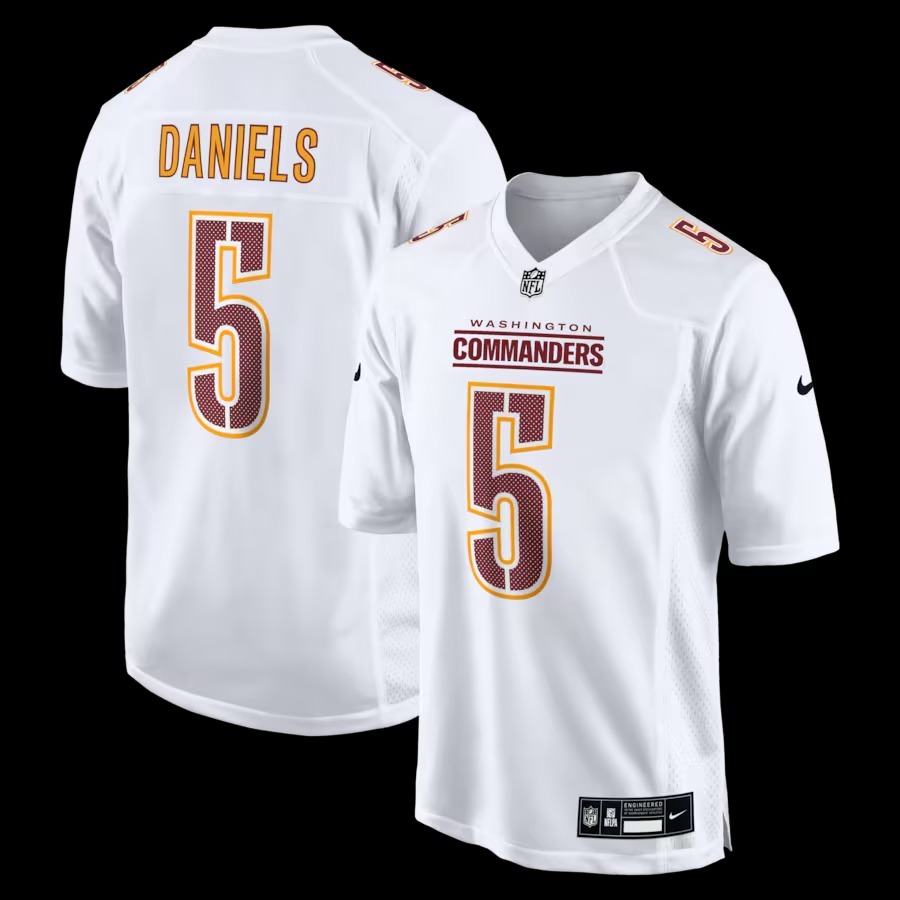 Men's Washington Commanders Jayden Daniels Nike Tundra White Fashion Jersey - Jersey