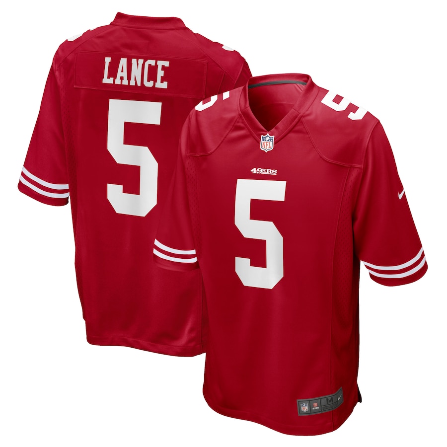 Men's San Francisco 49ers Trey Lance Nike Scarlet Game Jersey - Jersey