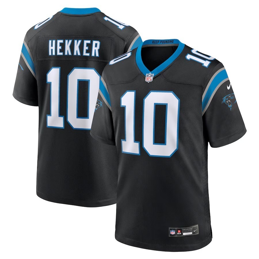 Men's Carolina Panthers Johnny Hekker Nike Black Team Game Jersey - Jersey