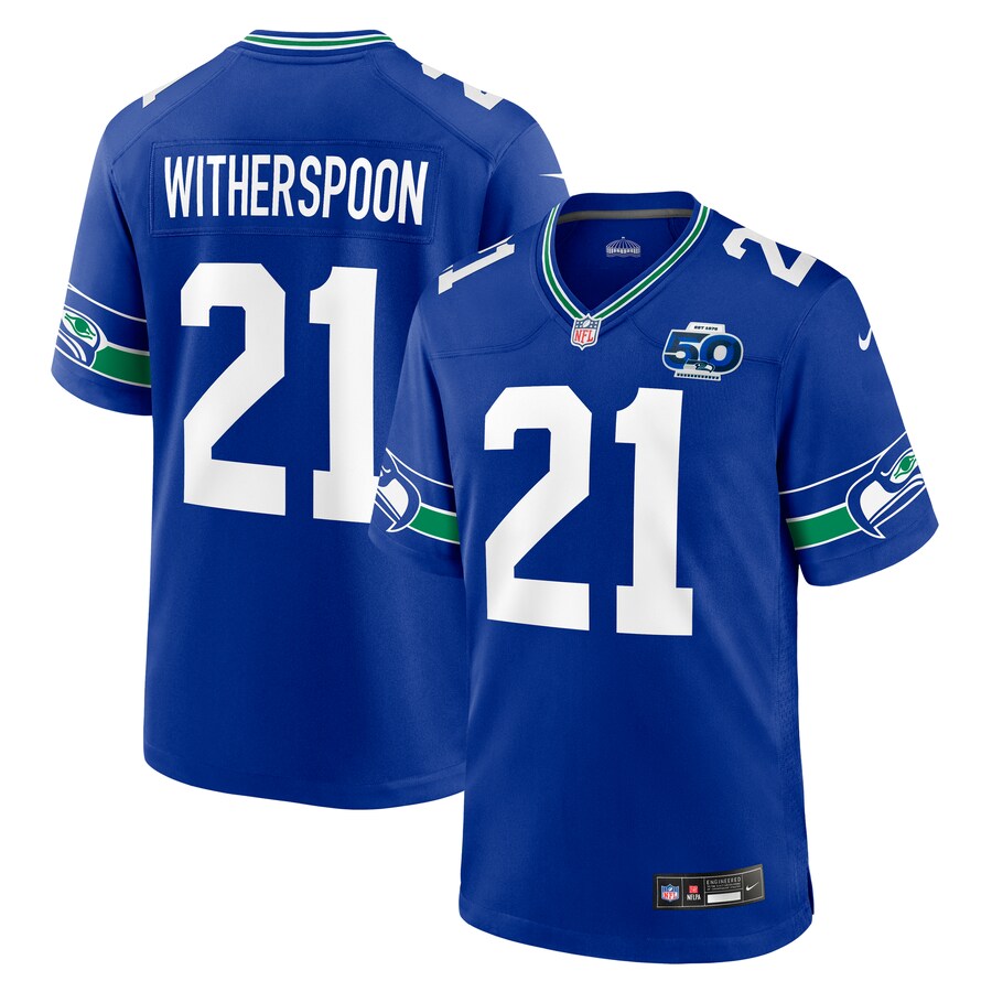 Men's Seattle Seahawks Devon Witherspoon Nike Royal Alternate 2 50th Season Game Jersey - Jersey