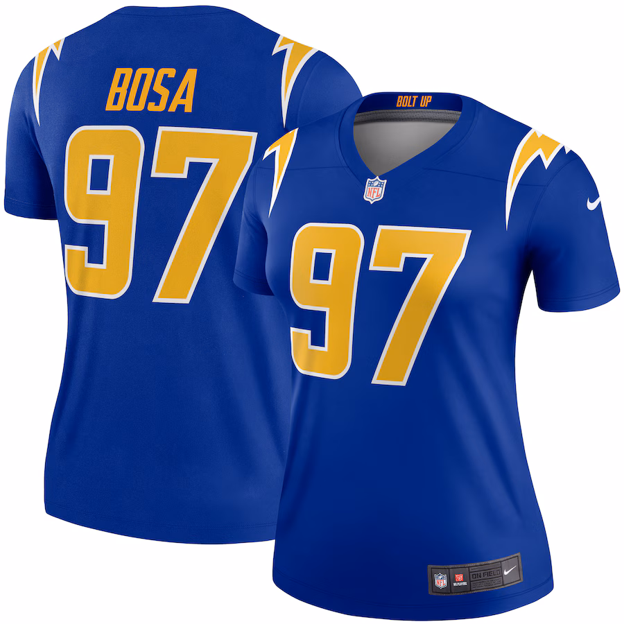 Women's Los Angeles Chargers Joey Bosa Nike Royal Alternate Legend Player Performance Top - Jersey