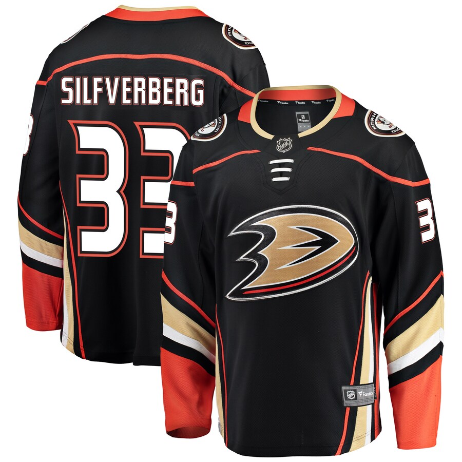 Men's Anaheim Ducks Jakob Silfverberg Fanatics Branded Black Breakaway Player Jersey - Jersey
