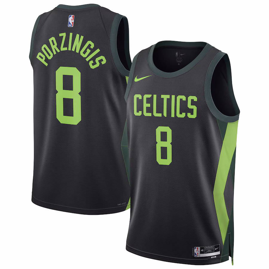 Unisex Boston Celtics Kristaps Porzingis Nike Black 2024/25 Swingman Player Jersey - City Edition - Jersey