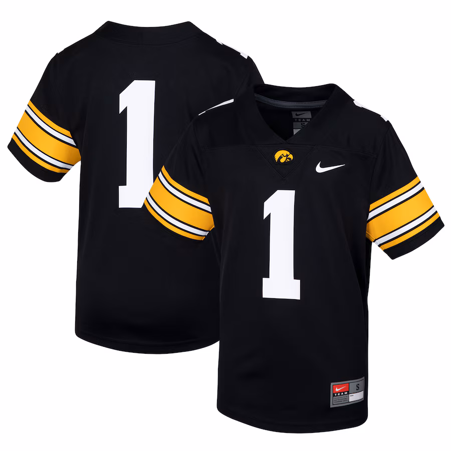 Youth Nike #1 Black Iowa Hawkeyes Untouchable Football Jersey - Jersey