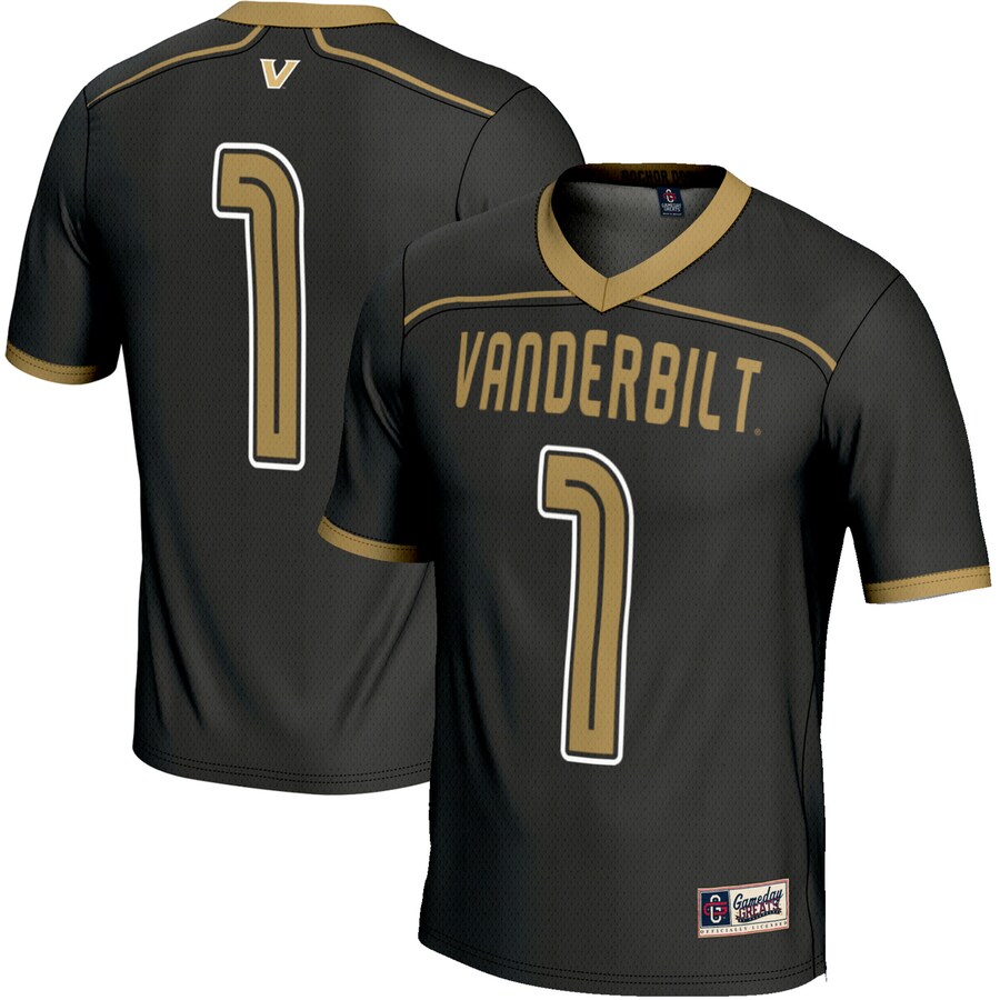 Youth GameDay Greats #1 Black Vanderbilt Commodores Lightweight Men's Lacrosse Jersey - Jersey
