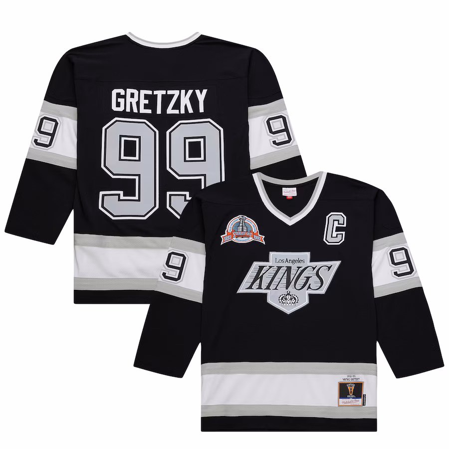 Men's Los Angeles Kings Wayne Gretzky Mitchell & Ness Black Big & Tall 1992/93 Blue Line 2.0 Jersey - Jersey