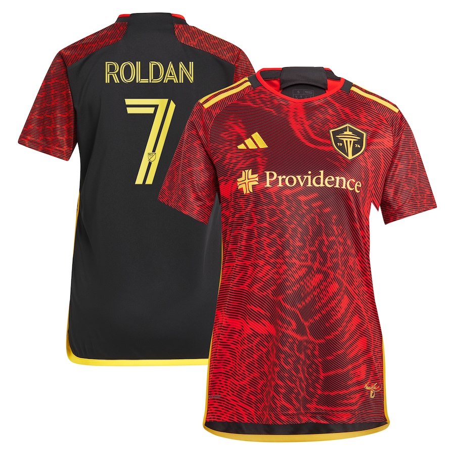 Women's Seattle Sounders FC Cristian Roldan adidas Red 2024 The Bruce Lee Kit Replica Player Jersey - Jersey