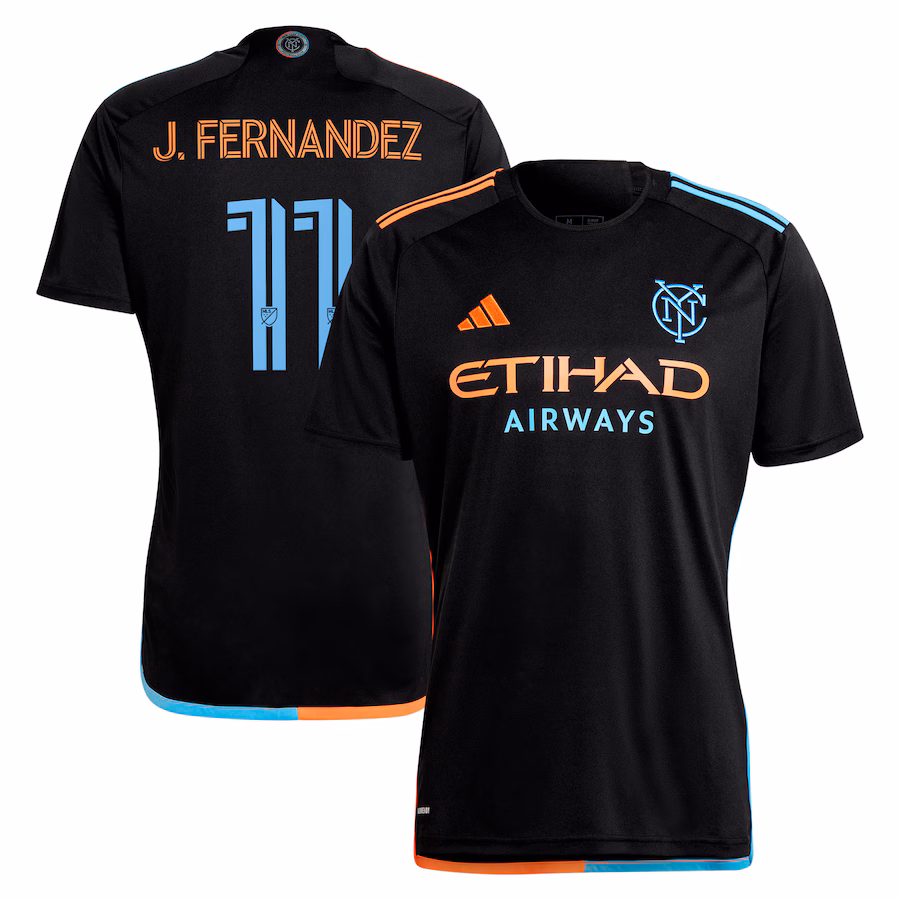 Men's New York City FC Julian Fernandez adidas Black 2024 24/7 Kit Replica Player Jersey - Jersey