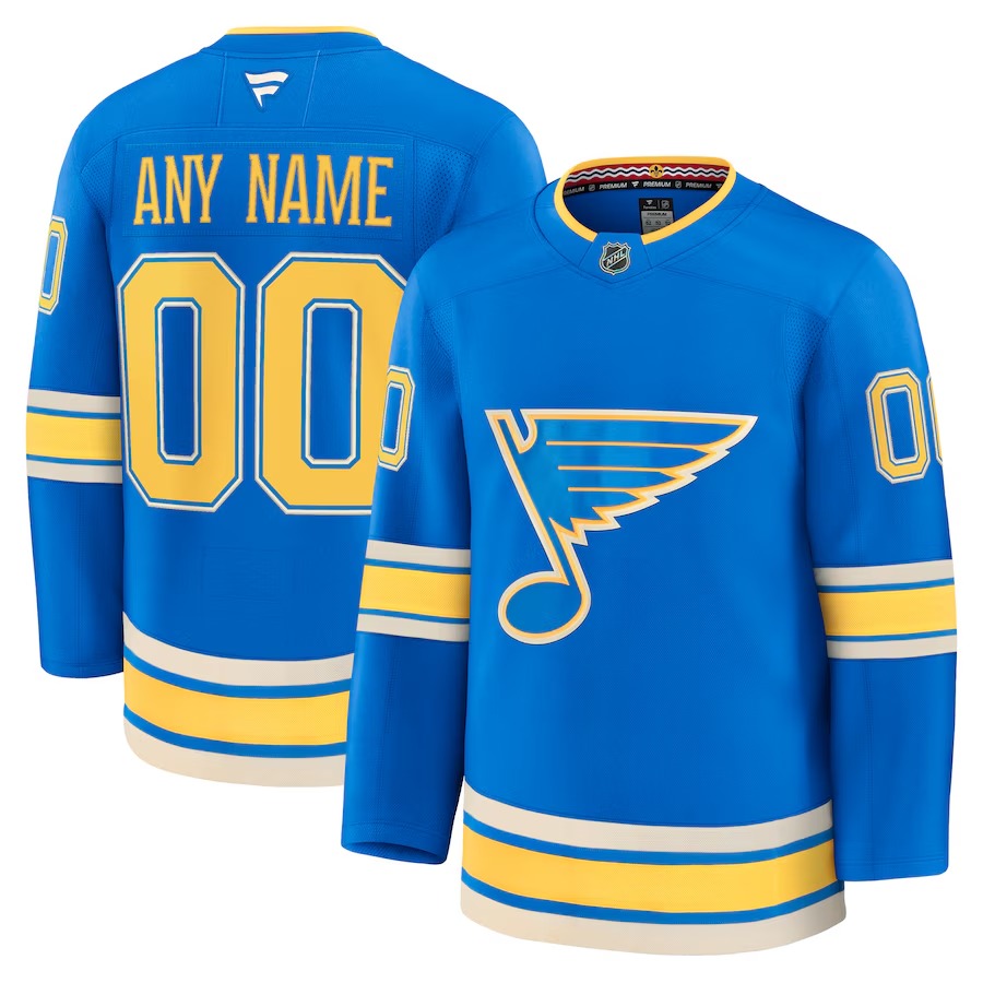 Men's St. Louis Blues Fanatics Blue Alternate Premium Custom Jersey - Jersey