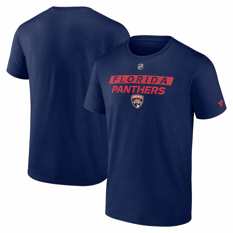 Men's Florida Panthers Fanatics Navy Authentic Pro Core Primary T-Shirt - Jersey