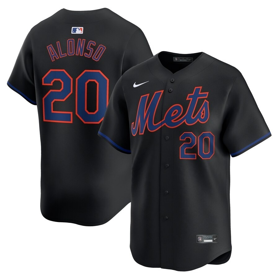 Men's New York Mets Pete Alonso Nike Black Alternate Limited Player Jersey - Jersey