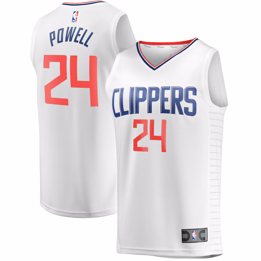 Men's LA Clippers Norman Powell Fanatics White Fast Break Player Jersey - Association Edition - Jersey