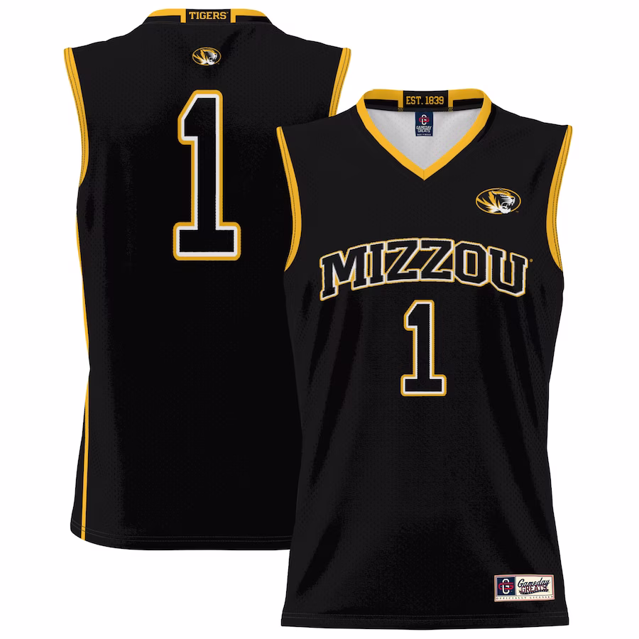 #1 Missouri Tigers GameDay Greats Unisex Lightweight Basketball Jersey - Black - Jersey