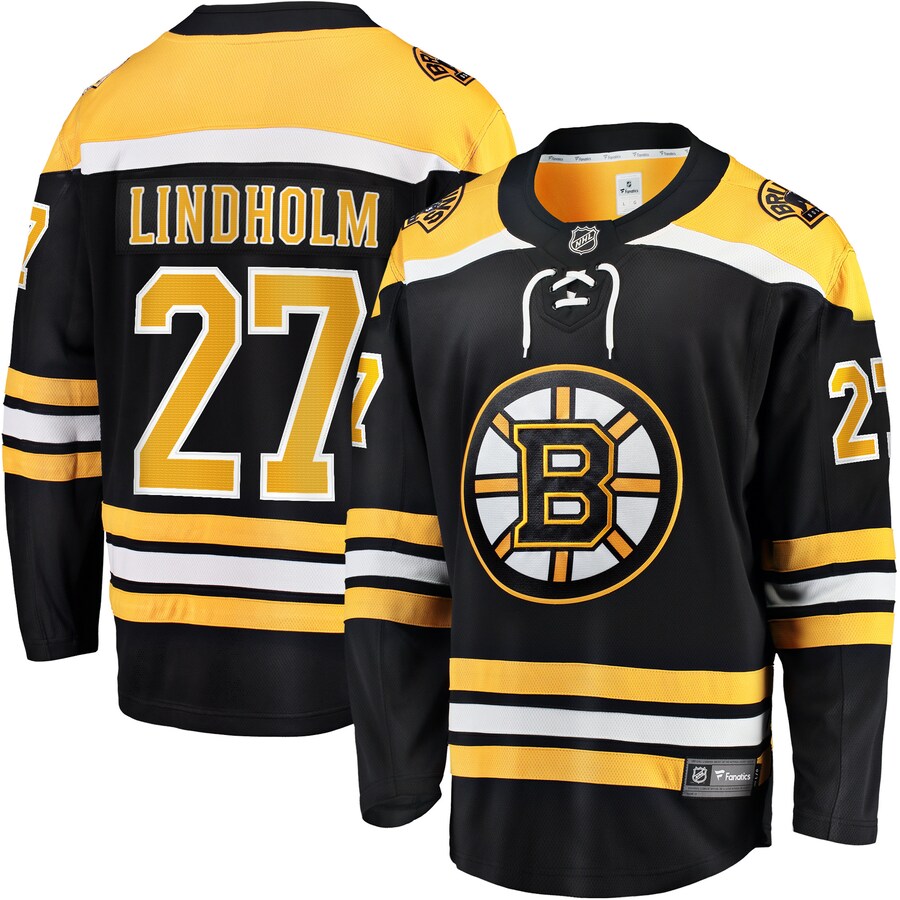 Men's Boston Bruins Hampus Lindholm Fanatics Branded Black Home Breakaway Player Jersey - Jersey