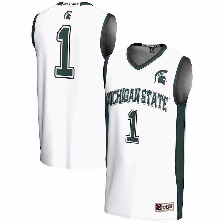 Male GameDay Greats #1  White Michigan State Spartans  Lightweight Basketball Jersey - Jersey