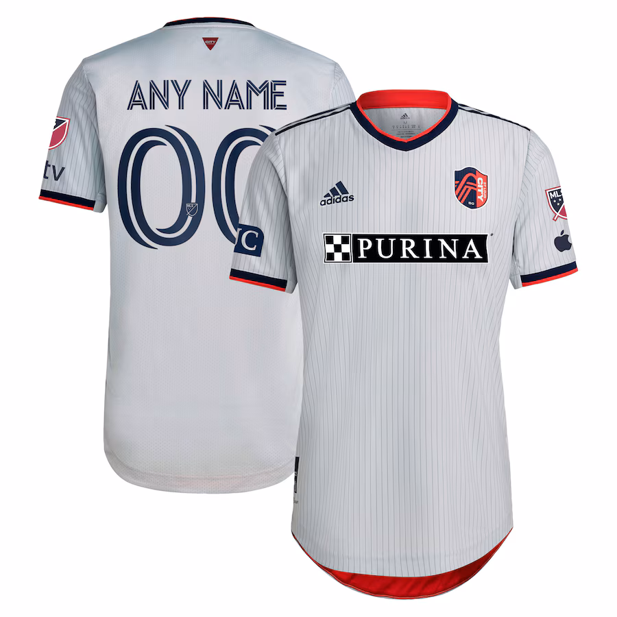 Men's St. Louis City SC adidas Gray 2023 The Spirit Kit Authentic Custom Jersey - Jersey