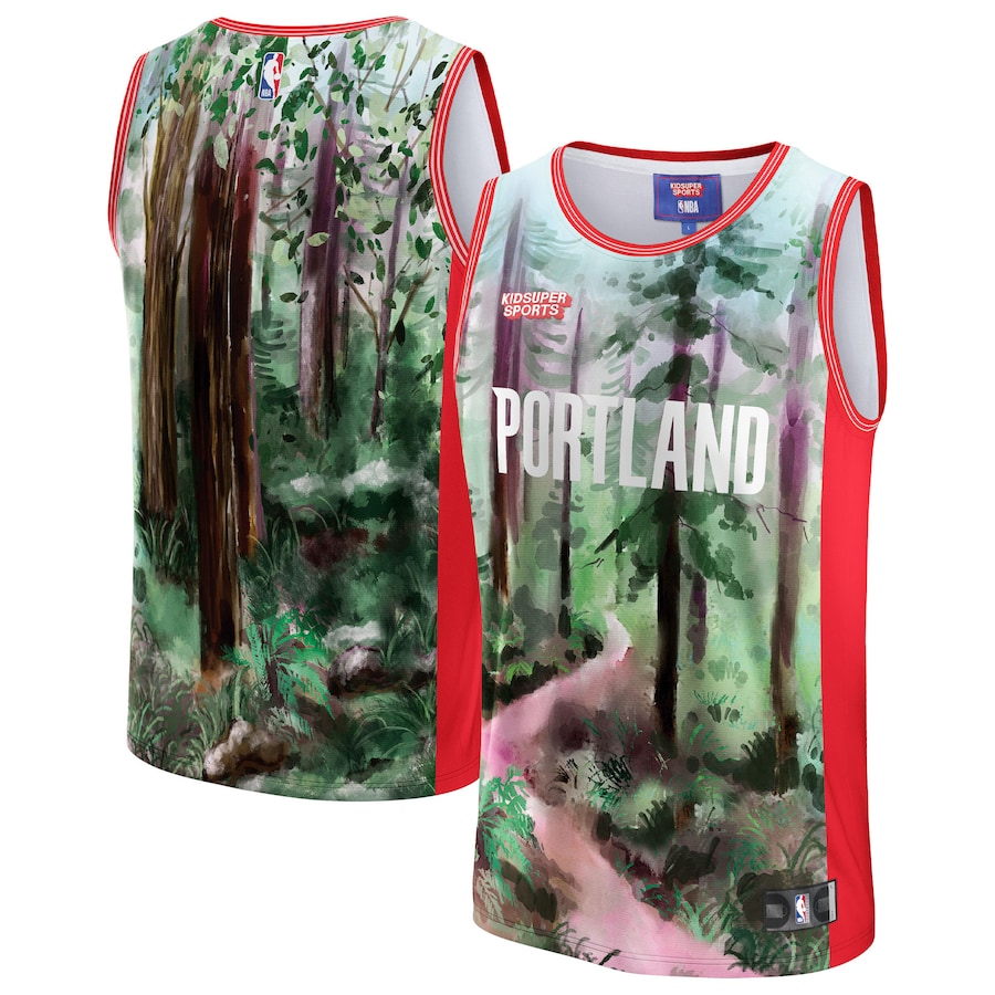 Unisex Portland Trail Blazers NBA & KidSuper Studios by Fanatics Green Hometown Jersey - Jersey