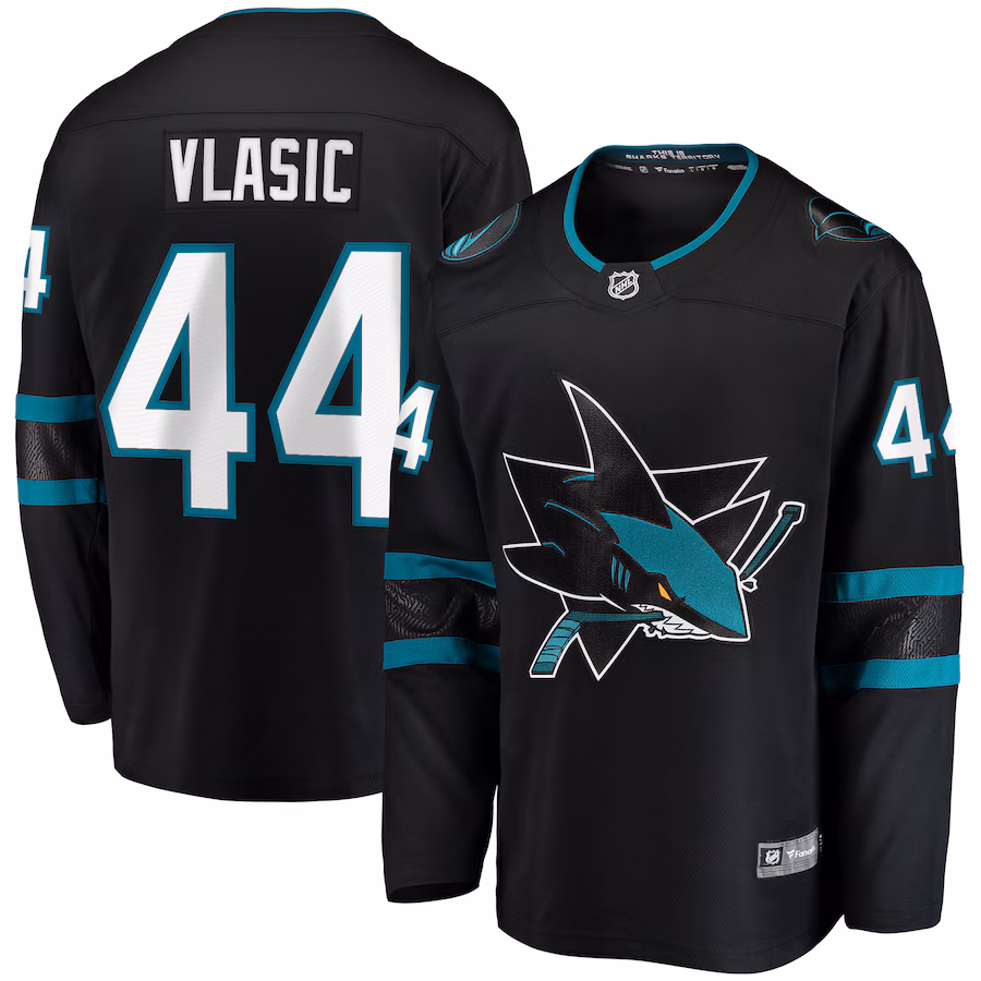 Men's San Jose Sharks Marc-Edouard Vlasic Fanatics Black Premier Breakaway Player Jersey - Jersey