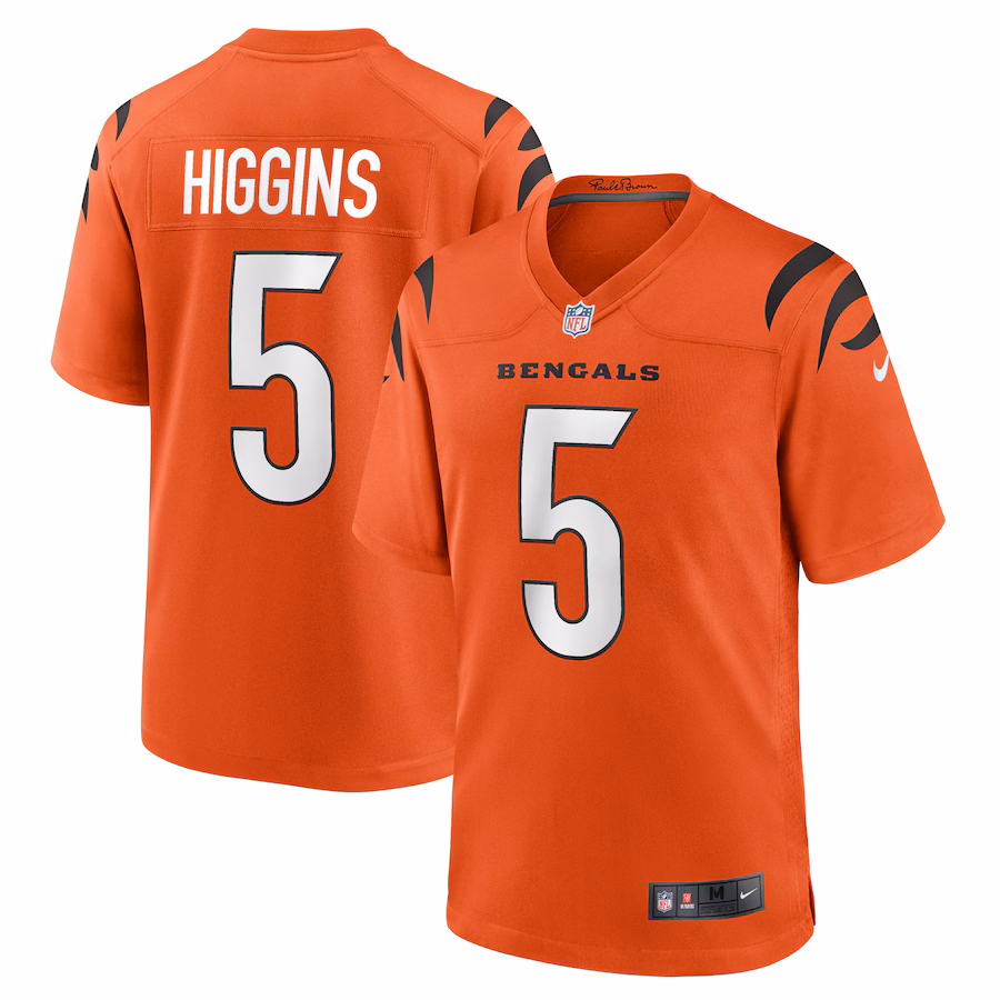 Men's Cincinnati Bengals Tee Higgins Nike Orange Alternate Game Player Jersey - Jersey