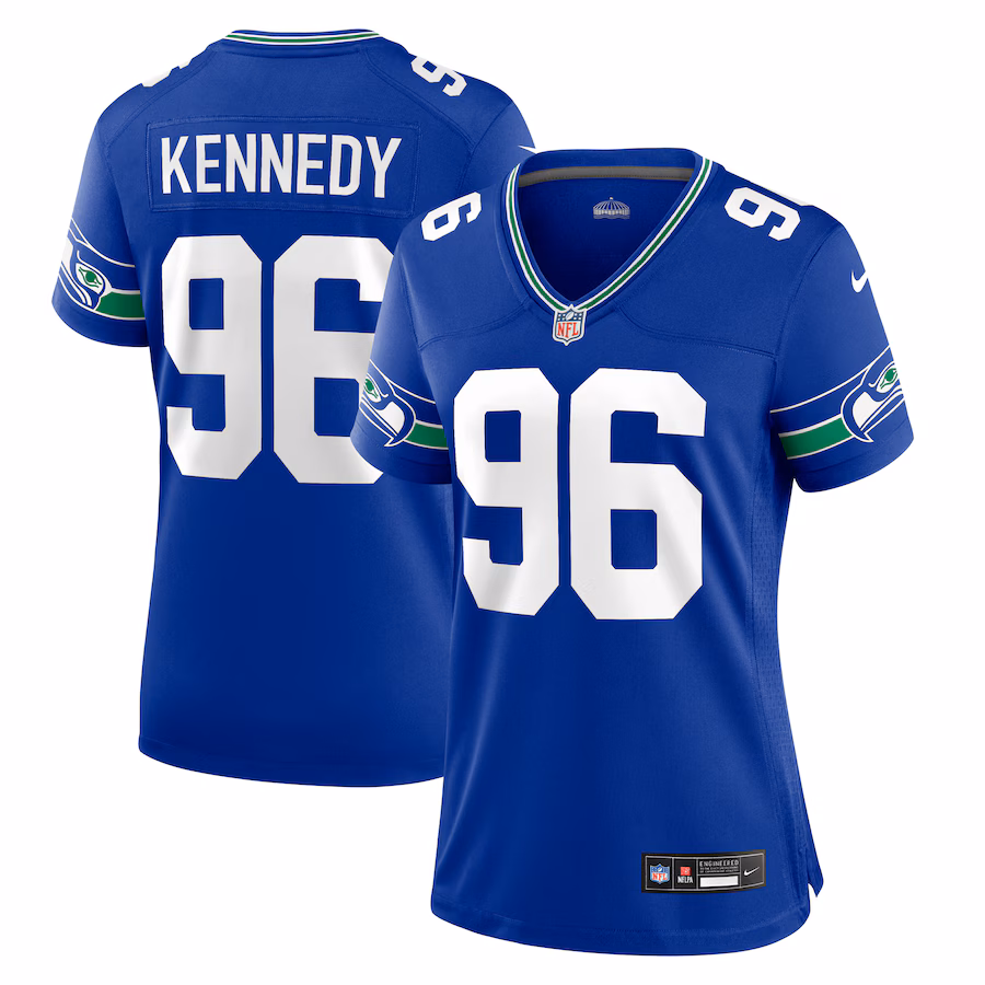 Women's Seattle Seahawks Cortez Kennedy Nike Royal Throwback Player Game Jersey - Jersey
