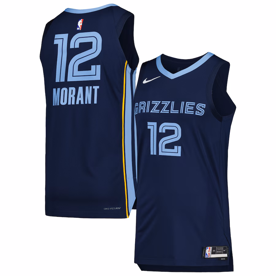 Men's Memphis Grizzlies Ja Morant Nike Navy Authentic Jersey - Icon Edition - Jersey