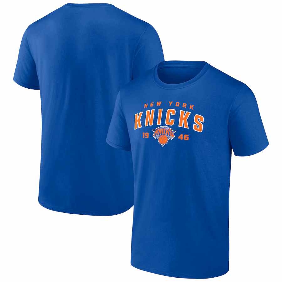 Men's New York Knicks Blue Rebel Logo T-Shirt - Jersey
