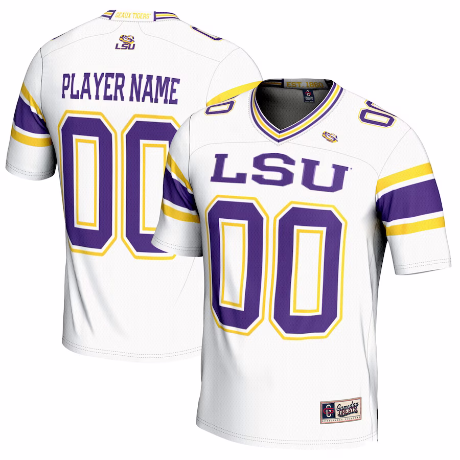 LSU Tigers GameDay Greats NIL Pick-A-Player Football Jersey - White - Jersey