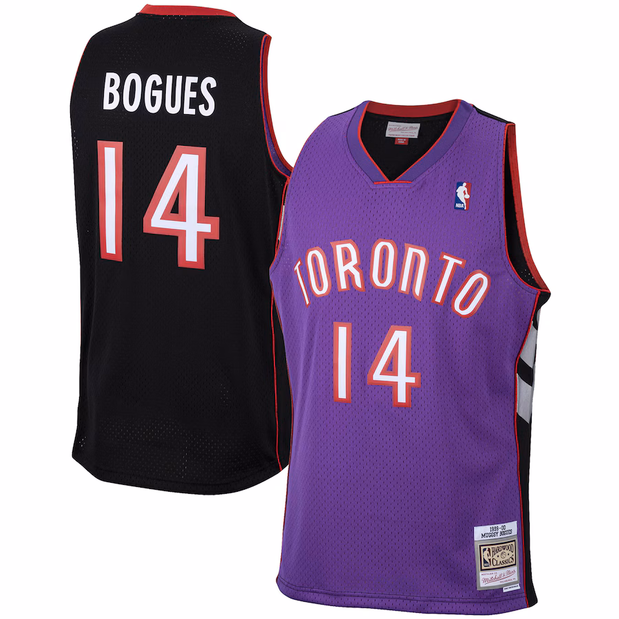 Men's Toronto Raptors Muggsy Bogues Mitchell & Ness Purple 2001/02 Hardwood Classics Swingman Jersey - Jersey