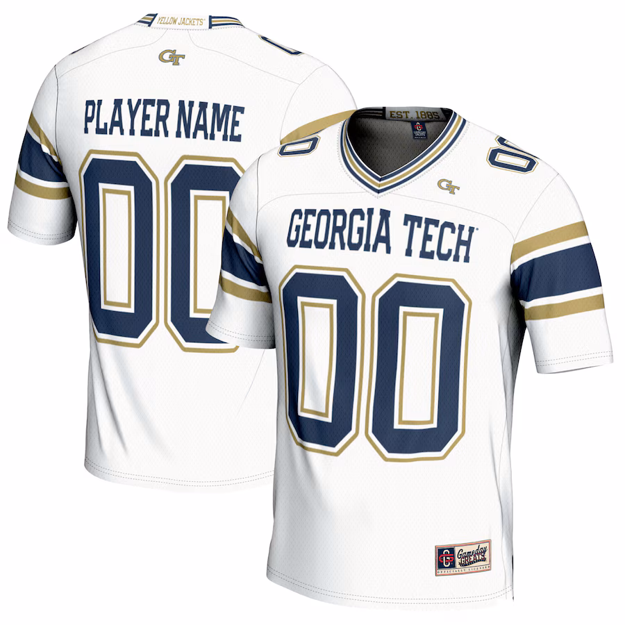 Georgia Tech Yellow Jackets GameDay Greats NIL Pick-A-Player Football Jersey - White - Jersey
