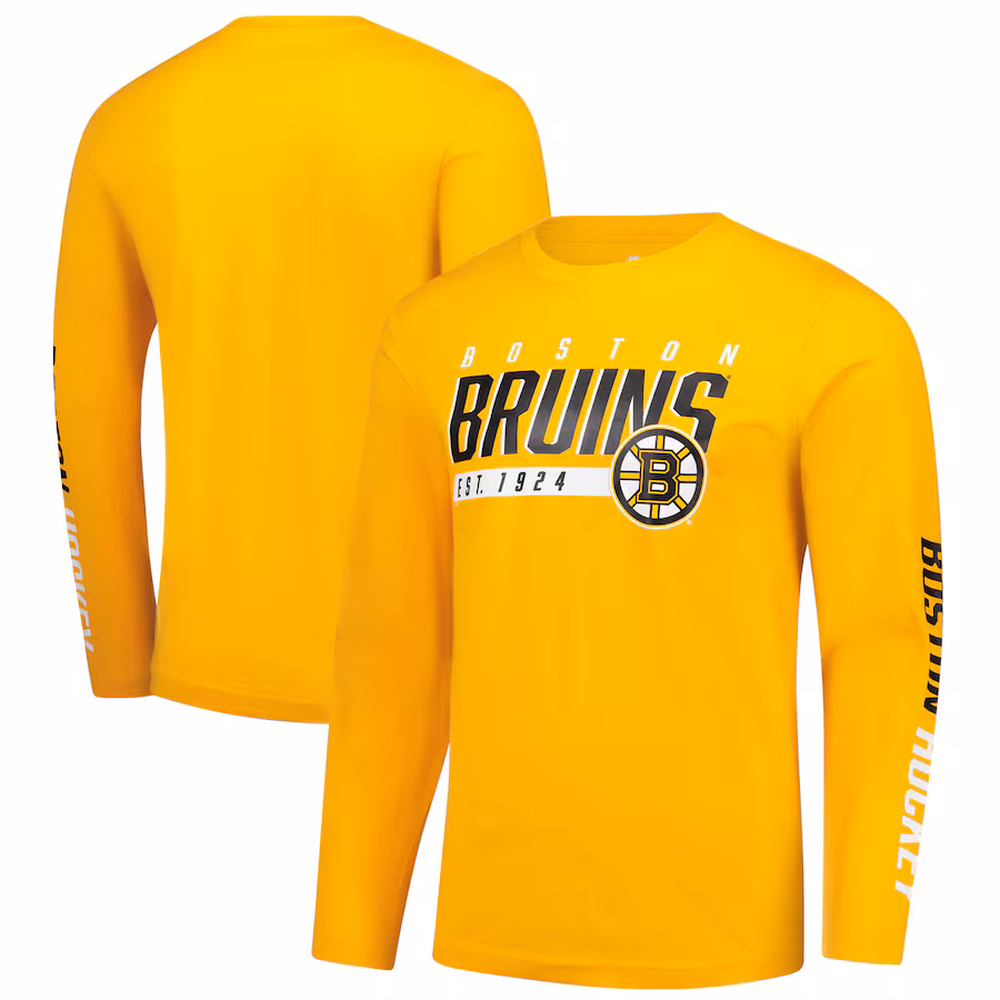 Men's Boston Bruins Fanatics Gold Long Sleeve T-Shirt - Jersey