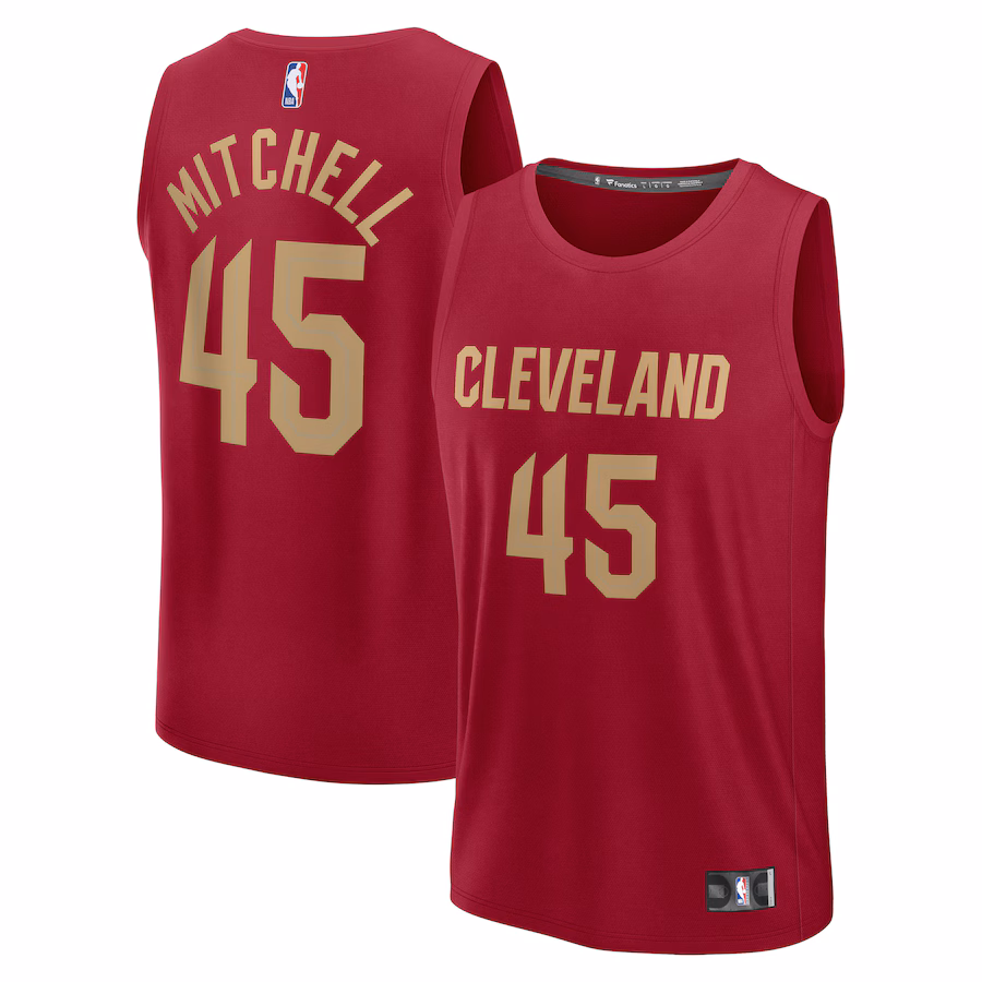 Youth Cleveland Cavaliers Donovan Mitchell Fanatics Wine Fast Break Player Jersey - Icon Edition - Jersey