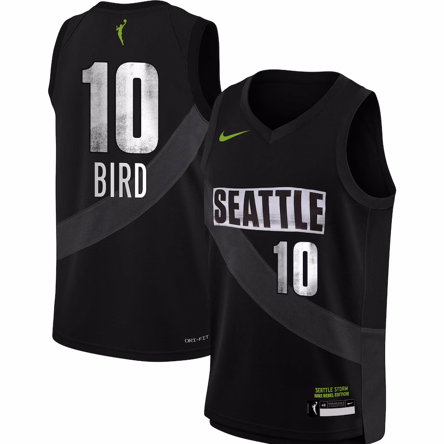 Youth Seattle Storm Sue Bird Nike Black 2021 Rebel Edition Victory Player Jersey - Jersey