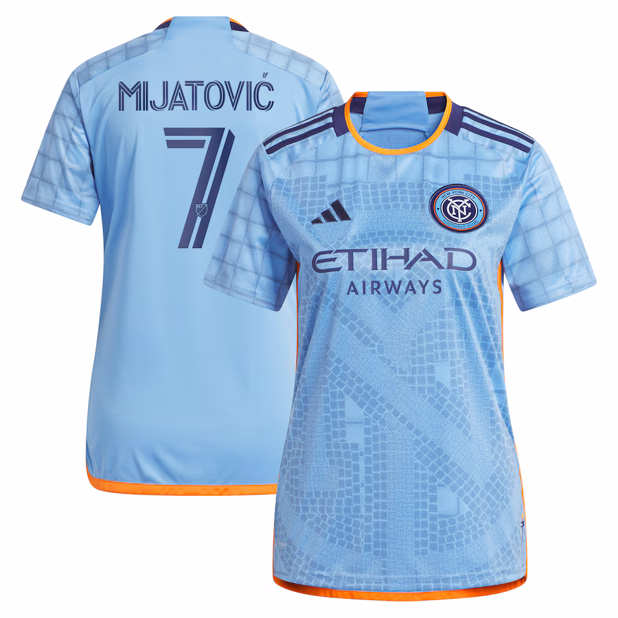 Women's New York City FC Jovan Mijatović adidas Light Blue 2024 The Interboro Kit Replica Player Jersey - Jersey