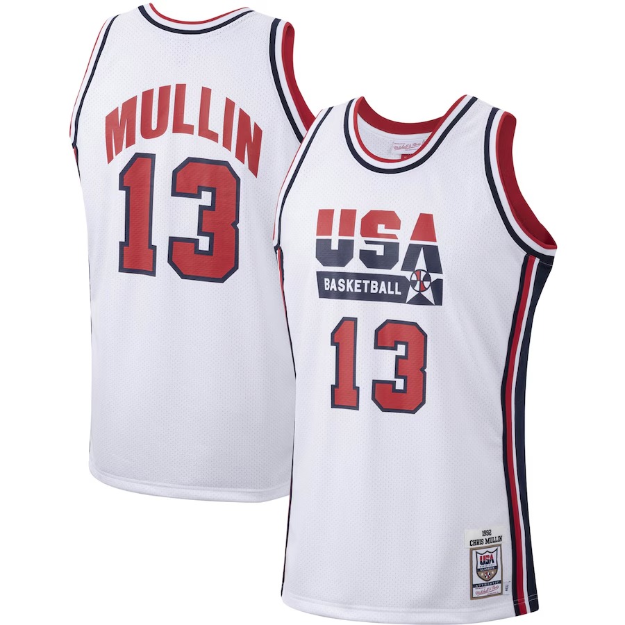 Men's USA Basketball Chris Mullin Mitchell & Ness White 1992 Authentic Jersey - Jersey