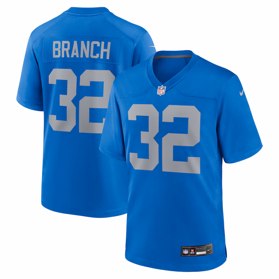 Men's Detroit Lions Brian Branch Nike Blue Alternate Game Jersey - Jersey