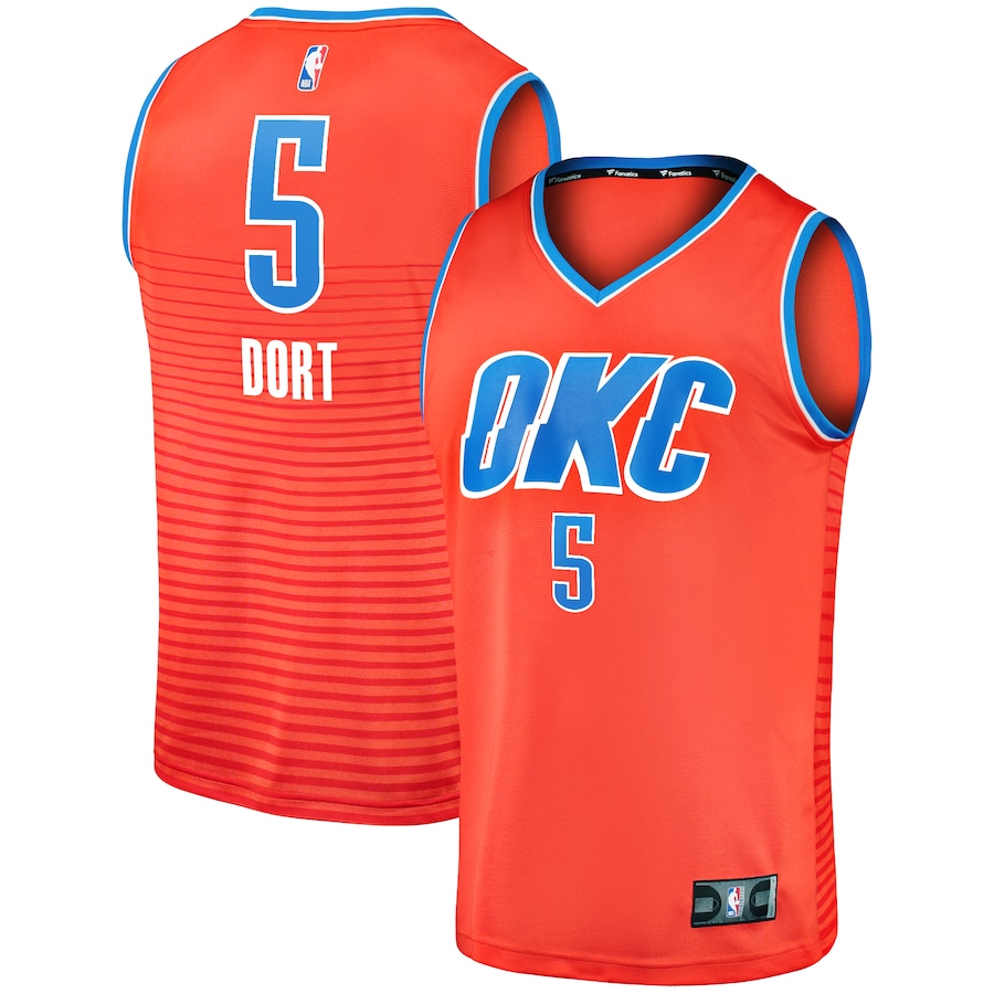 Men's Oklahoma City Thunder Luguentz Dort Fanatics Orange Fast Break Replica Player Jersey - Statement Edition - Jersey
