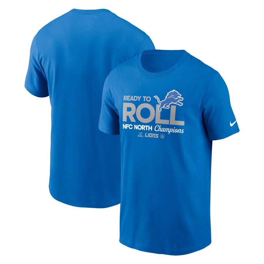 Men's Detroit Lions Nike Blue 2024 NFC North Division Champions Locker Room Trophy Collection T-Shirt - Jersey