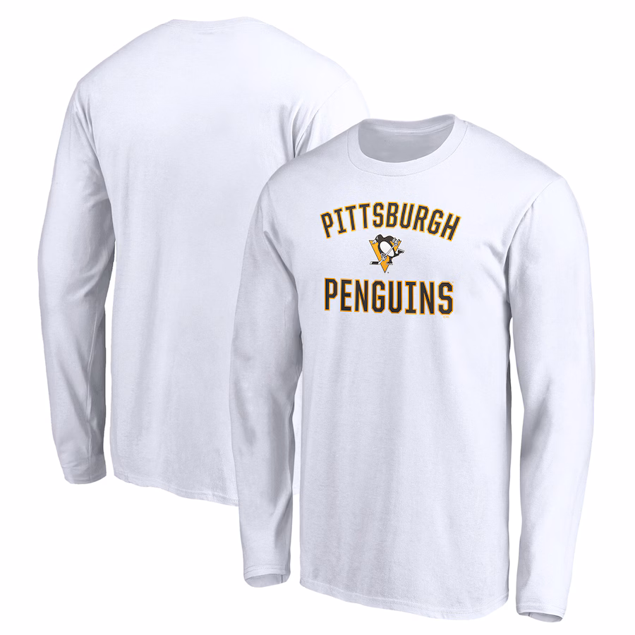 Men's Pittsburgh Penguins White Victory Arch Long Sleeve T-Shirt - Jersey