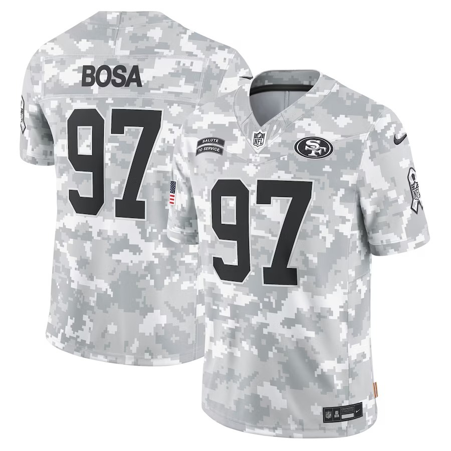 Men's San Francisco 49ers Nick Bosa Nike Arctic Camo 2024 Salute to Service Limited Jersey - Jersey