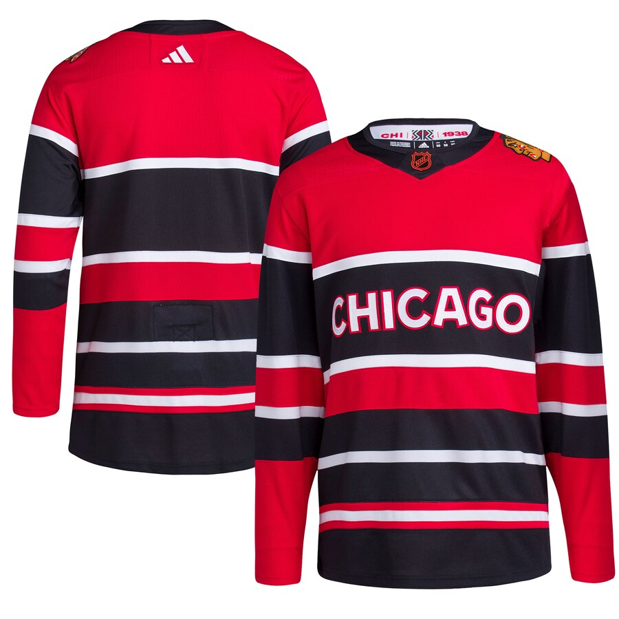 Men's Chicago Blackhawks adidas Red Reverse Retro 2.0 Authentic Blank Jersey - Jersey