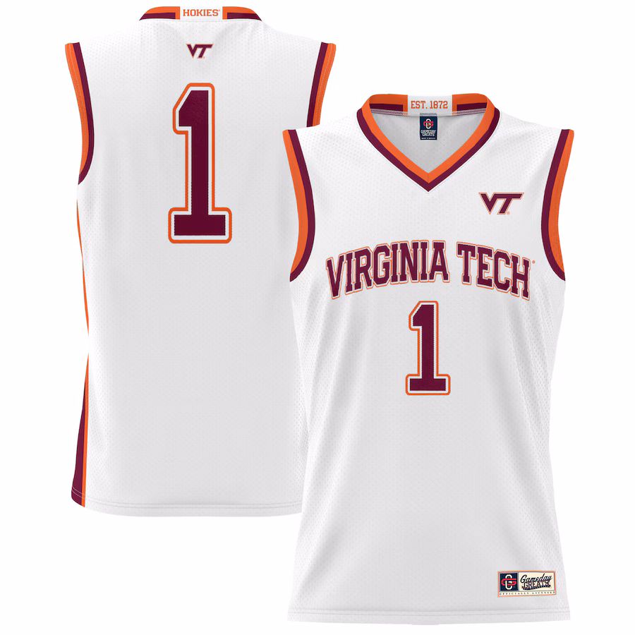#1 Virginia Tech Hokies GameDay Greats Youth Lightweight Basketball Jersey - White - Jersey