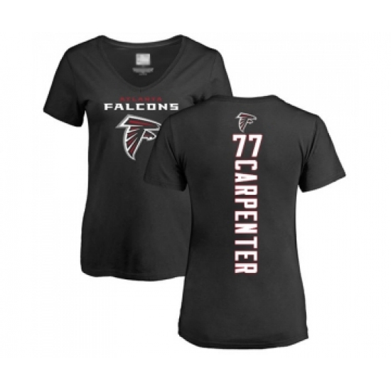 Football Women's Atlanta Falcons #77 James Carpenter Black Backer T-Shirt - Jersey