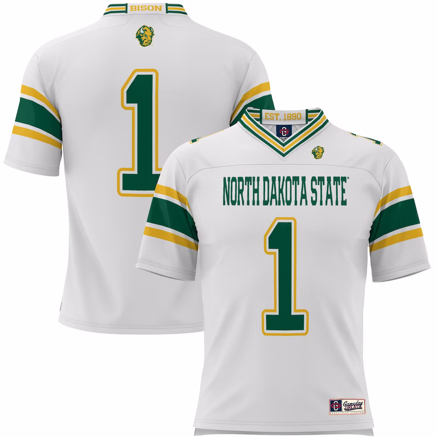 #1 NDSU Bison GameDay Greats Youth Endzone Football Jersey - White - Jersey