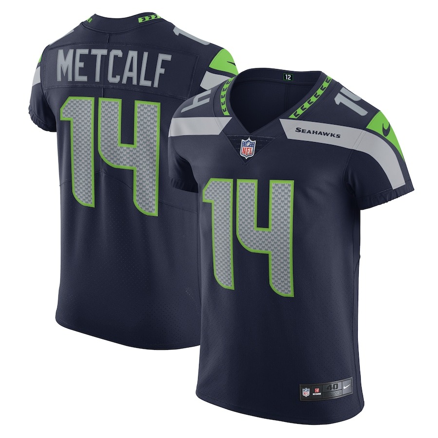 Men's Seattle Seahawks DK Metcalf Nike College Navy Vapor Elite Player Jersey - Jersey