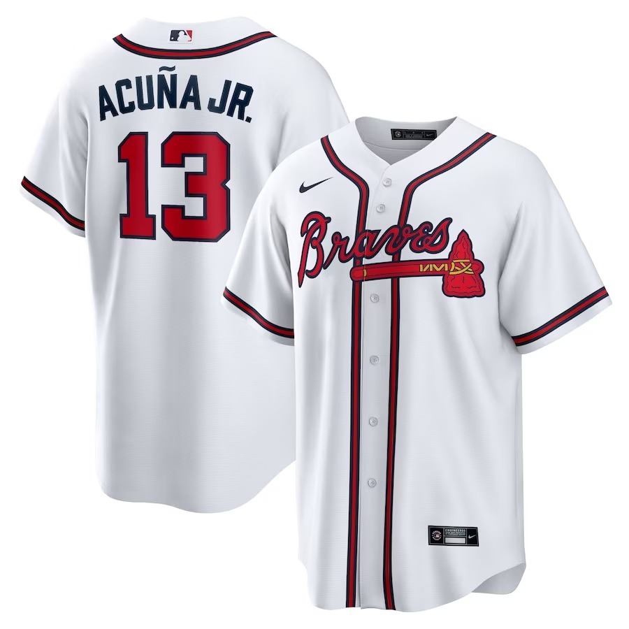 Men's Atlanta Braves Ronald Acuna Jr. Nike White Home Replica Player Name Jersey - Jersey