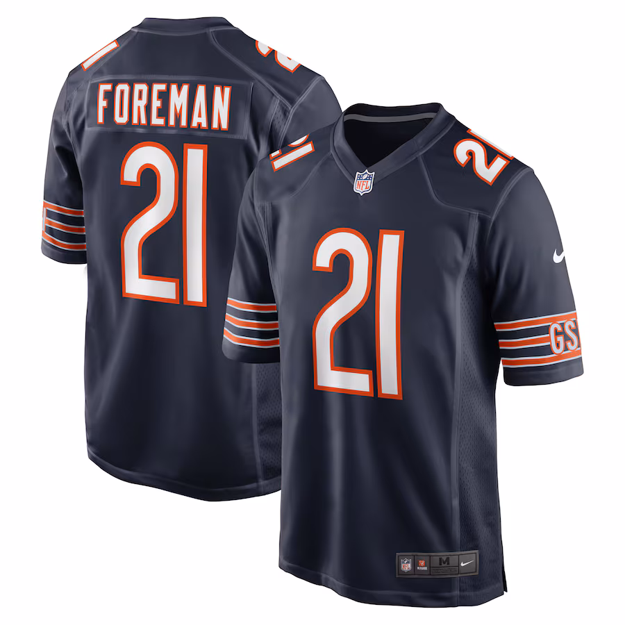 Men's Chicago Bears D'Onta Foreman Nike Navy Game Jersey - Jersey