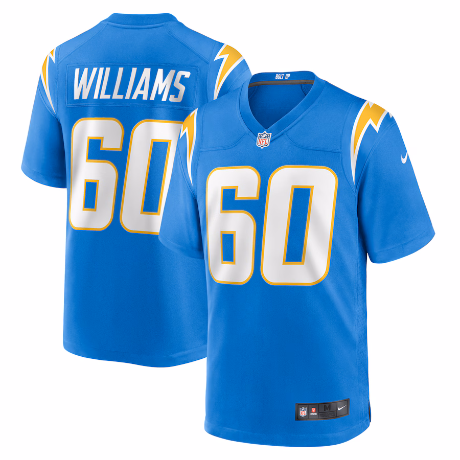 Men's Los Angeles Chargers Bucky Williams Nike Powder Blue Team Game Jersey - Jersey