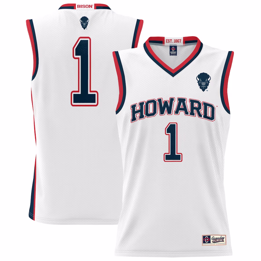 #1 Howard Bison GameDay Greats Unisex Lightweight Basketball Jersey - White - Jersey