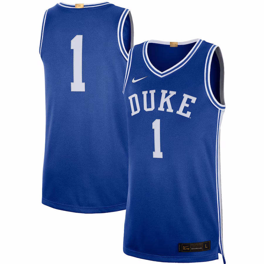 #1 Duke Blue Devils Nike Limited Basketball Jersey - Royal - Jersey